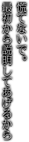 慌てないで。最初から説明してあげるから